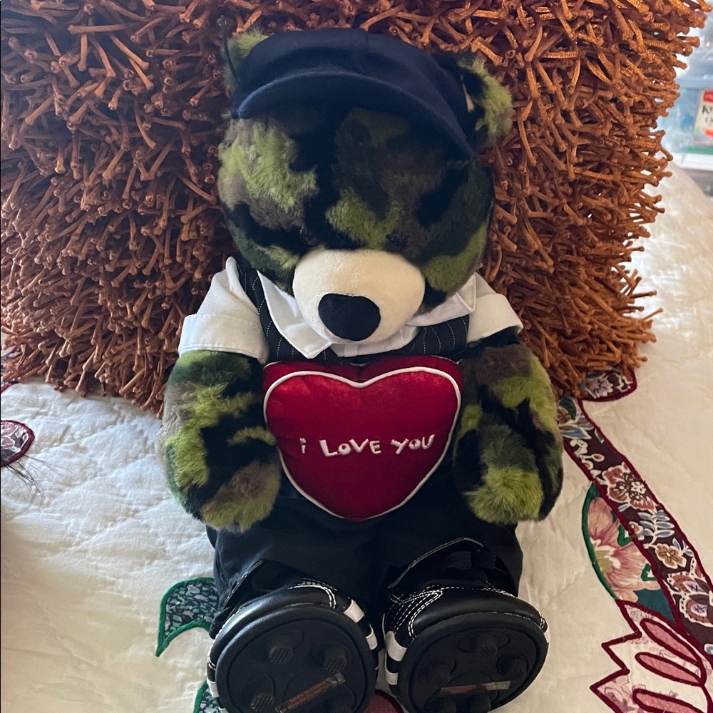 Camouflage Build A Bear Teddy Bear with Heart